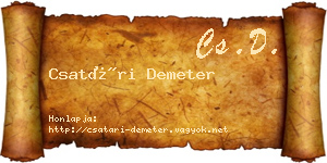 Csatári Demeter névjegykártya